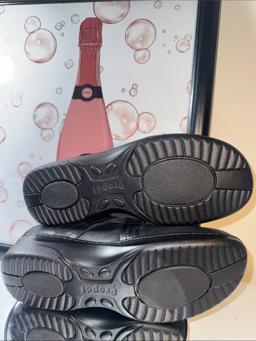 Propet Golda Black Leather Mary Jane Flats - Women’s Size 9.5W